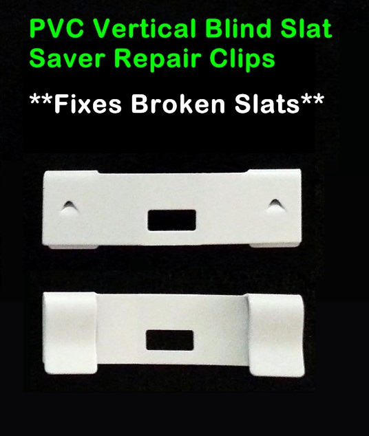 10 Pack VERTICAL BLIND Vane Saver ~ White Curved Repair Clips ~ Fixes Broken Holes