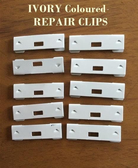Vertical Blind Slat Clips Saver DIY Fix Repair Curved Zinc/ White  Finish Vane
